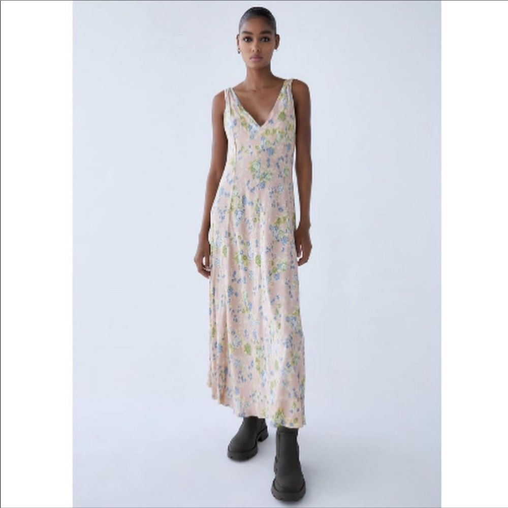 NWT Zara Printed Midi Dress - Picture 7 of 12